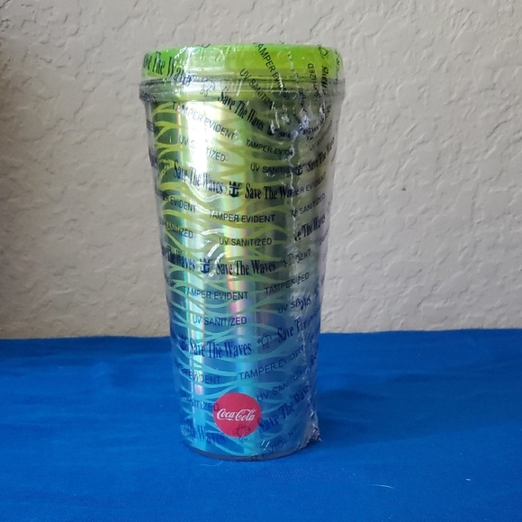 4/$20 Royal Caribbean Coca-Cola Blue and Green Tumbler - Picture 1 of 7